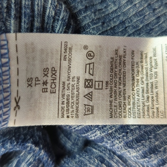 Gap Knit Wide Leg Jumpsuit Blue XS preppy casual comfort travel retro square nec - Picture 7 of 7